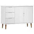 vidaXL Komoda MOLDE, biela 113x40x80 cm, borovicový masív