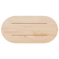 vidaXL Stolová doska, biela 70x35x2,5 cm, borovicový masív, oválna