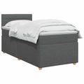 vidaXL Posteľ boxspring s matracom Tmavosivá 90 x 200 cm Látka