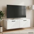 vidaXL Nástenná TV skrinka Biela s vysokým leskom 98 x 41 x 30 cm