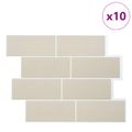 vidaXL Subway dlažba 10 ks Béžová 29 x 21 cm Polyuretán a PET