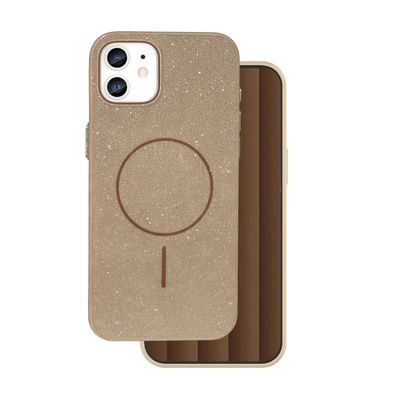 Puzdro Glitter Thin Mag pre iPhone 11 hnedá