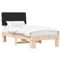 vidaXL Rám postele s čalúneným čelom Čierna 90 x 200 cm
