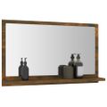 vidaXL Kúpeľňové zrkadlo dymový dub 60x10,5x37 cm spracované drevo