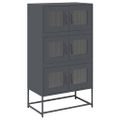 vidaXL Highboard Antracit 68x39x123 cm Oceľ