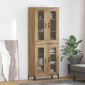vidaXL Highboard Remeselný dub 69,5 x 34 x 180 cm Kompozitné drevo