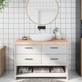 vidaXL Kúpeľňová doska 120x50x(2-6) cm neošetrený masív