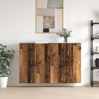 vidaXL Nástenná skrinka Nástenný 2 pcs Staré drevo 69,5 x 34 x 90 cm