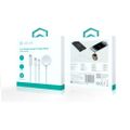 Kábel Devia 3v1 Smart EA520 USB-C - USB-C + Lightning biely s indukčným magnetickým nabíjačom pre Apple Watch