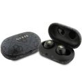 Bluetooth slúchadlá Guess GUTWSP4EGK TWS ENC 4G PU METAL LOGO čierne