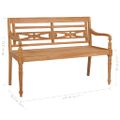 vidaXL Lavička Batavia s krémovou podložkou 120 cm tíkový masív
