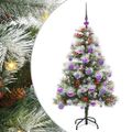 vidaXL Umelý vianočný stromček Zelená a biela 120 cm PVC, kov a plast