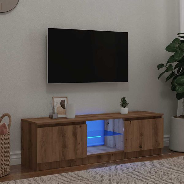 vidaXL TV skrinka s LED dub artisan 120x30x36 cm kompozitné drevo