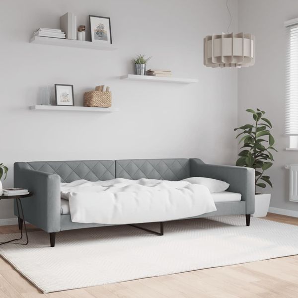 vidaXL Posteľný rám bledosivý 100x200 cm látka