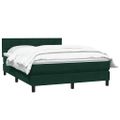 vidaXL Posteľný rám boxsping s matracom tmavozelený 140x220 cm zamat