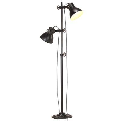 vidaXL Stojanová lampa s 2 podstavcami čierna E27 liatina železa