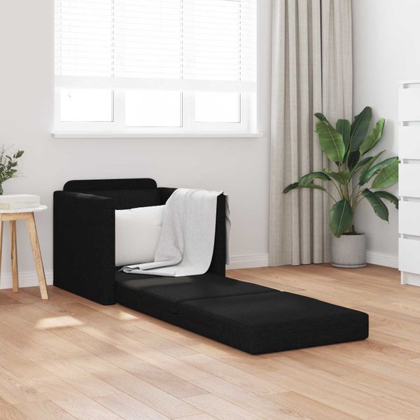 vidaXL Rozkladacia posteľ Čierna 74 x 77 x 81 cm látka