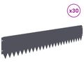 vidaXL Obrubník trávnika 30 ks 103 x 20 cm Oceľ Antracitová