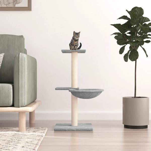 vidaXL Škrabadlo pre mačky so sisalovými stĺpikmi bledosivé 72 cm