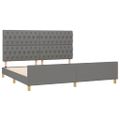 vidaXL Posteľný rám s čelom tmavosivý 200x200 cm látka