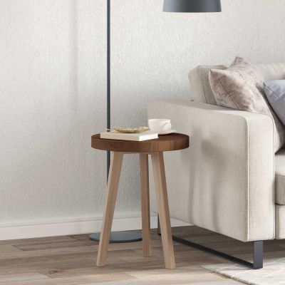 vidaXL Vrchná doska Tmavohnedá Ø 40 x 4 cm Masívne dubové drevo
