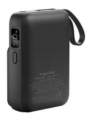 Indukčná nabíjačka powerbanka 10000mAh KRUGER &amp; MATZ KM0913-B, s podporou MagSafe, kábel, čierna Indukčná nabíjačka powerbanka 10000mAh KRUGER & MATZ KM0913-B, s podporou MagSafe, kabel, čierna