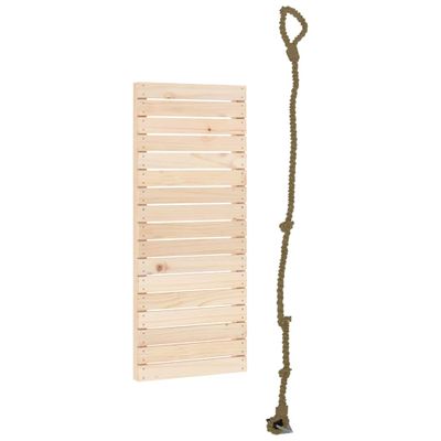vidaXL Hracia lezecká stena s lanom 44,5x5x108 cm masívna borovica