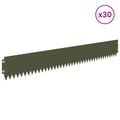 vidaXL Obrubník trávnika 30 ks 103 x 15 cm Oceľ Olivovo zelená