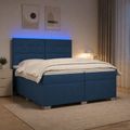 vidaXL Posteľ boxspring s matracom Modrá 200 x 200 cm Látka