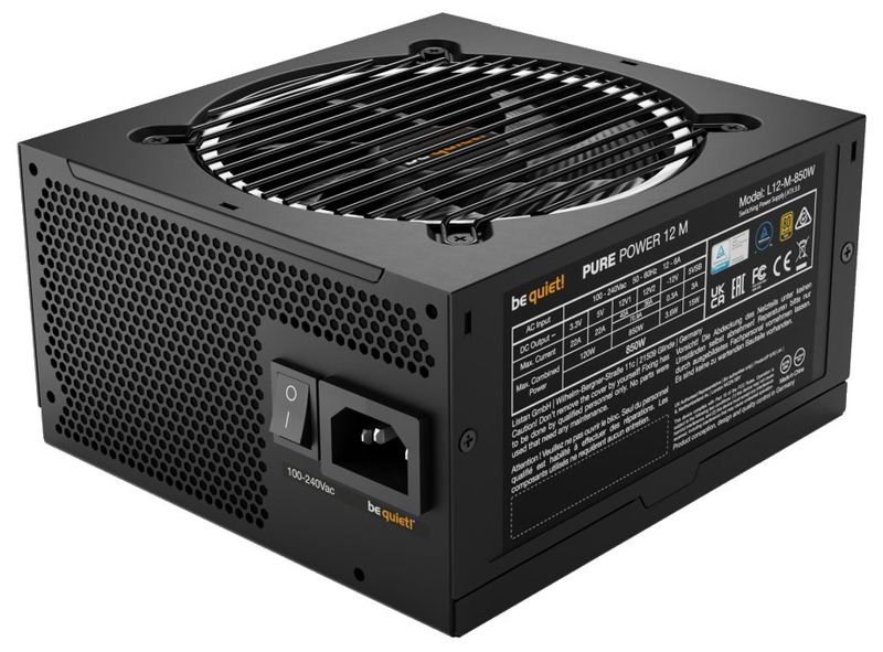 OPRAVENÉ - Be quiet! / zdroj PURE POWER 12 M 850W / ATX3.0 / active PFC / 120mm fan / 80PLUS Gold / modulární Zdroj, ATX, 850W, aktivní PFC, 120mm ventilátor, 80PLUS Gold, modulární - OPRAVENÉ