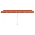 vidaXL Ručne zaťahovacia markíza s LED 500x300 cm oranžovo-hnedá