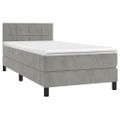 vidaXL Posteľný rám boxsping s matracom bledosivý 90x190 cm zamat