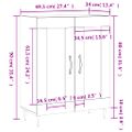 vidaXL Komoda biela 69,5x34x90 cm kompozitné drevo