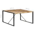 vidaXL Jedálenský stôl 140x140x75 cm surové mangovníkové drevo