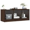 vidaXL TV skrinka so sklenenými dvierkami hnedý dub 102x37x42 cm