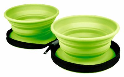KiwiWalker TVL-864 Travel Double Bowl cestovná miska - zelená, 2ks