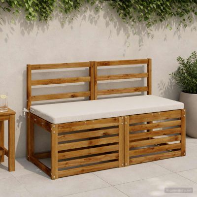 vidaXL Vankúš na lavičku SOEST 100% polyester Biela 110 x 50 x 5 cm