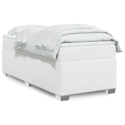 vidaXL Boxspring posteľ s matracom biela 80x200 cm umelá koža
