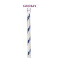vidaXL Lodné lano biele 5 mm 50 m polypropylén