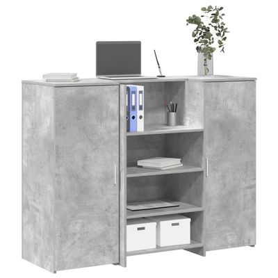 vidaXL Recepčný stôl betónovo sivý 135x50x103,5 cm kompozitné drevo