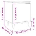 vidaXL Nočné skrinky 2 ks dymový dub 40x30x50 cm kompozitné drevo