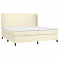 vidaXL Boxspring posteľ s matracom krémová 200x200 cm umelá koža