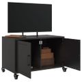 vidaXL TV skrinka čierna 68x39x43,5 cm oceľ