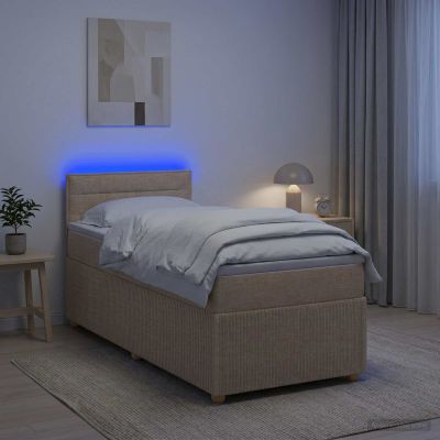vidaXL Posteľ boxspring s matracom Krémová 100 x 200 cm Látka
