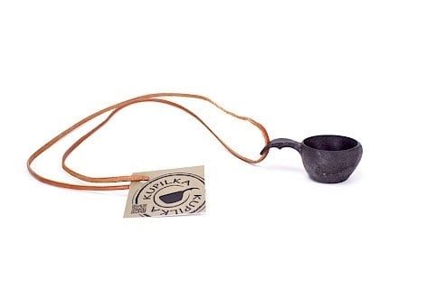 K1K Kupilka Mini cup Black Volume 1 cl, weight 6 g, leather cord 100 cm