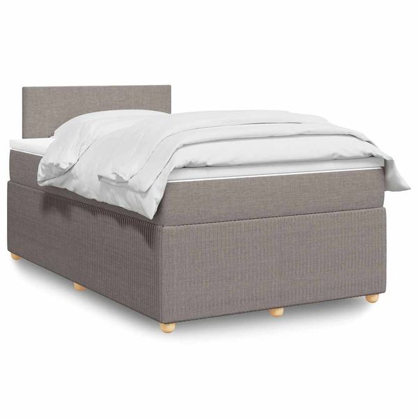 vidaXL Boxspring posteľ s matracom sivohnedá 120x190 cm látka