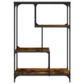 vidaXL Knižnica dymový dub 81x36x115 cm kompozitné drevo a oceľ