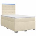 vidaXL Posteľ boxspring s matracom Krémová 120 x 200 cm Látka