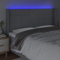 vidaXL Čelo postele s LED bledosivé 163x16x118/128 cm látka