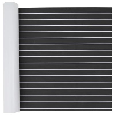 vidaXL Loďová podložka Pruhovaný Tmavo šedá a biela 240 x 90 cm EVA
